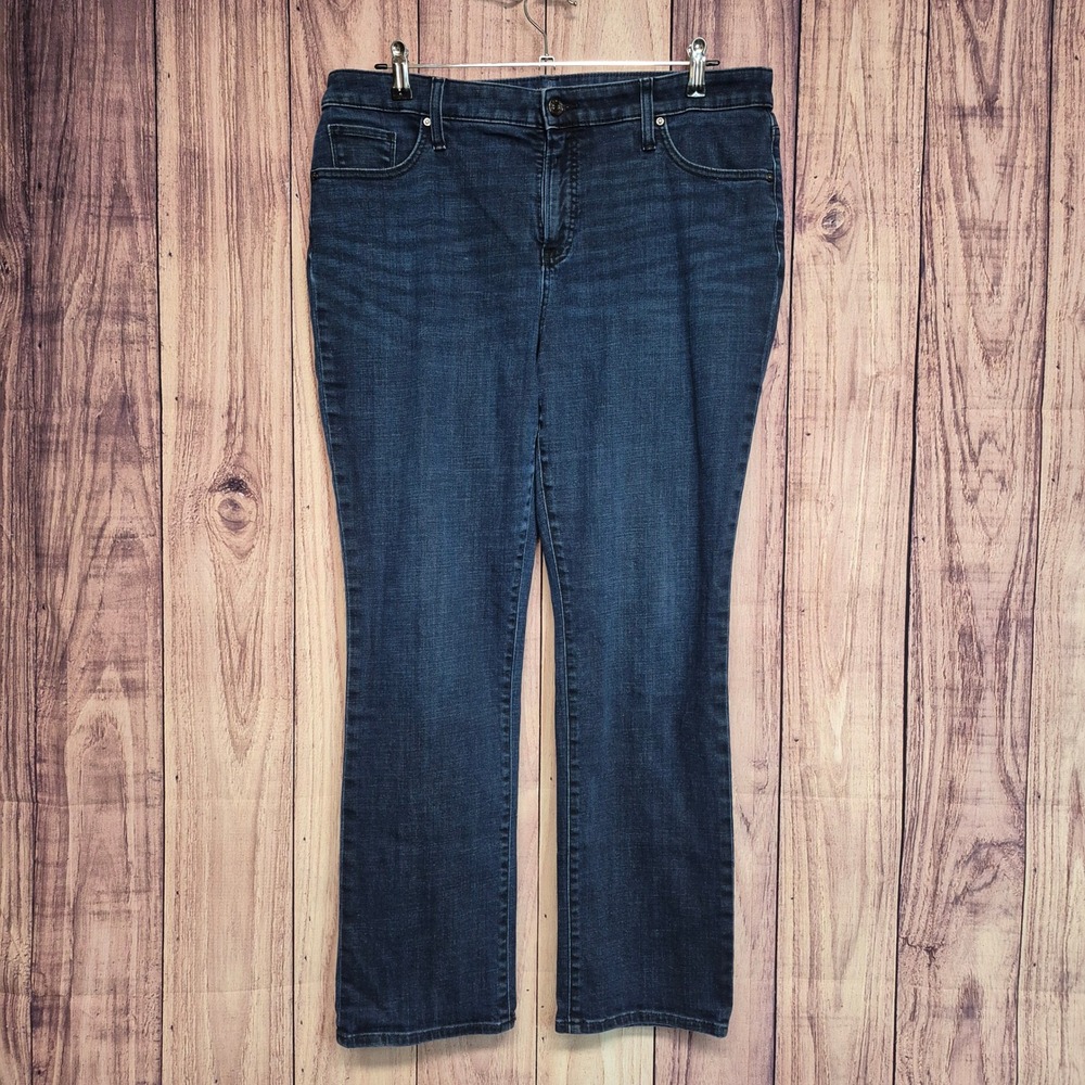 Chico's So Slimming Girlfriend Womens 2.5R 14R Straight Leg Jeans Dark Wash Blue